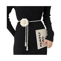 Cinto Floral Feminino De 110cm Com Pérolas Decorativas Para Saia E Suéter Acessório Estiloso Cinto Floral Feminino De 110cm Com Pérolas Decorativas Para Saia E Suéter Acessório Estiloso