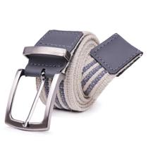 Cinto Gorgurão Mesclado Bege/Cinza