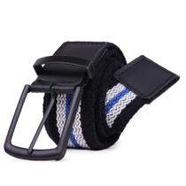 Cinto Gorgurão Mesclado Preto/Azul