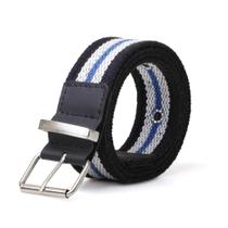 Cinto Gorgurão Mesclado Preto/Azul - Fivela Rolete