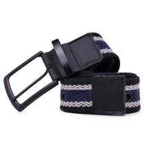 Cinto Gorgurão Mesclado Preto/Azul Marinho