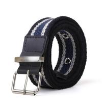 Cinto Gorgurão Mesclado Preto/Azul Marinho - Fivela Rolete