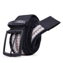 Cinto Gorgurão Mesclado Preto/Palha