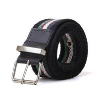 Cinto Gorgurão Mesclado Verde/Vermelho - Fivela Rolete