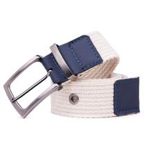 Cinto Gorgurão Palha/Azul