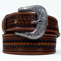 Cinto Infantil De Couro Bordado Fivela Metal Cowboy Vaqueiro