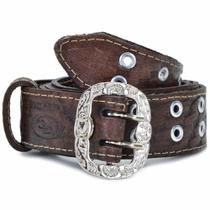 Cinto Infantil Muladeiro Couro Menino Fivela Fecho Duplo