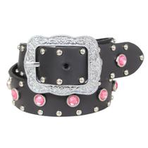 Cinto Infantil Preto com Strass Rosa Cow Way 38769