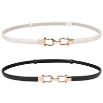 Cinto JASGOOD Leather Skinny para mulheres, cintura de até 94 cm, pacote com 2