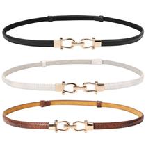 Cinto JASGOOD Leather Skinny para mulheres, cintura de até 94 cm, pacote com 3