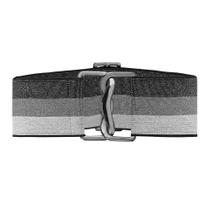 Cinto Largo de Elástico Cinza com Lurex Ajustável com Regulagem e Fivela Côncavo Ônix - 7,0 cm