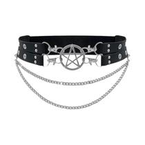 Cinto Largo Elástico Estilo Gótico Y2K Harajuku Punk Com Estrela Oca E Corrente Para Primavera E