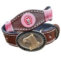 Cinto Mangalarga luxo Infantil de Couro Feminino rosa Trançado Aplique Fivela Country Cinto Mangalarga luxo Infantil de Couro Feminino rosa Trançado Aplique Fivela Country