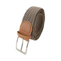 Cinto Masculino Casual Elástico Trançado De Lona Cor Sólida Com Fivela De Pino
