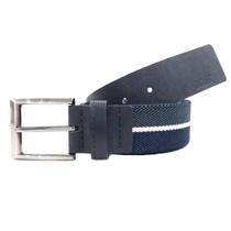 Cinto Masculino Cinza e Marinho em Elástico com Ponteira em Couro Razaa