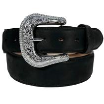 Cinto Masculino Country Couro Crazy Preto Oklahoma Country