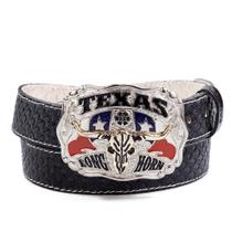 Cinto Masculino Country Cowboy Texas Muladeiro em Couro Troca Fivela