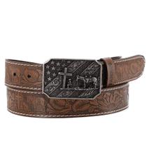 Cinto Masculino Country Entalhado Estilo Texano Cowboy na Cruz