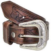 Cinto Masculino Country Estampado Fivela em Couro