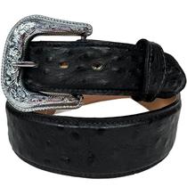 Cinto Masculino Country Preto Estampa Avestruz Cinto Masculino Country Preto Estampa Avestruz