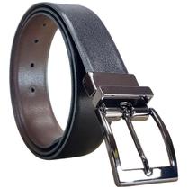Cinto Masculino Couro Bovino Social Fivela Metal Giratoria Dupla Face Largura 3,5 cm Homem Elegante Moda Fashion 3,5 CM