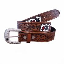 Cinto Masculino Couro Genuíno Country Fivela Carta Baralho Prata G Cinto Masculino Couro Genuíno Country Fivela Carta Baralho Prata G
