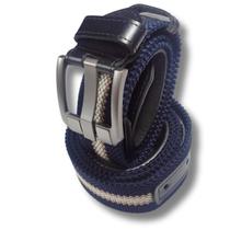 Cinto Masculino de Couro E Elástico Fivela Liga Metal.