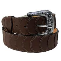 Cinto Masculino De Couro Escamado Marrom Cincow 1227 Cinto Masculino De Couro Escamado Marrom Cincow 1227
