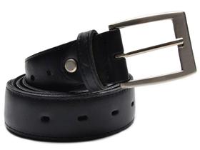 Cinto Masculino De Couro Fivela Infantil Social Menino Preto G