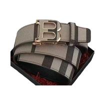 Cinto Masculino De Couro Genuíno Casual De Moda Em Couro Bovino Com Fivela Automática De Liga