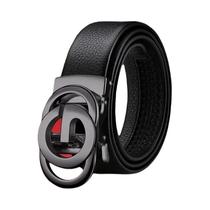 Cinto Masculino De Couro Genuíno Com Fivela Automática De Liga Metálica Design Luxuoso