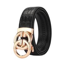 Cinto Masculino De Couro Genuíno Com Fivela Automática De Liga Metálica, Design Luxuoso Para Homens