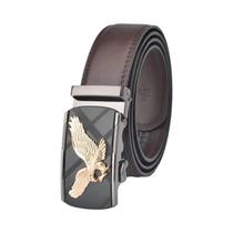 Cinto Masculino De Couro Genuíno Estilo Águia Com Fivela Automática Ajustável Luxuoso E Moderno Para