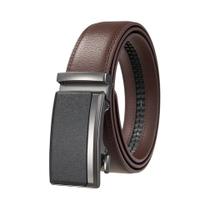 Cinto Masculino de Couro Legítimo - Tamanho Grande (130-170cm) - Fivela Automática