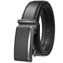 Cinto Masculino de Couro Plus Size (130-170cm) - Fivela Automática, Couro de Vaca, Design Luxuoso (3,5cm)