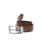 Cinto Masculino Democrata Dupla Face Couro Preto/Tan