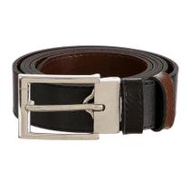Cinto Masculino Dupla Face Com Fivela Prateada Quadrada - FMSP