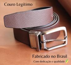 Cinto Masculino Dupla Face Couro Legítimo Preto e Marrom Marca BELLVOLPE