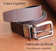 Cinto Masculino Dupla Face Couro Legítimo Preto e Marrom Marca BELLVOLPE