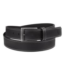 Cinto Masculino Em Couro Fivela Prateado Com Costura Cinto Masculino Em Couro Fivela Prateado Com Costura
