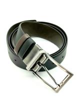 Cinto Masculino em Couro Lancaster Anil Preto/Tostado - 1120