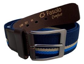 Cinto Masculino Esportivo Fasolo Couro Legí Índigo-Cinza 105