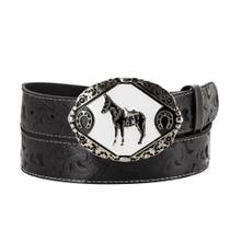 Cinto Masculino Estilo Country em Couro Fivela Mula Cavalgada