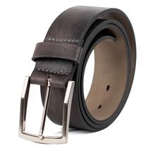 Cinto Masculino Fasolo Casual Couro Legítimo Liso Confortável Fivela Quadrada