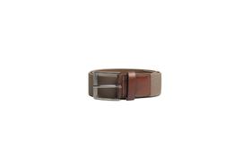 Cinto Masculino Fasolo Elástico com Ponteira em Couro e Fivela Escovada Cinto Masculino Fasolo Elástico com Ponteira em Couro e Fivela Escovada