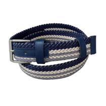 Cinto Masculino Gorgurão Azul-marinho Listrado RMarq Collection (Largura 3,5 cm)