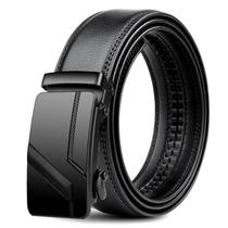 Cinto Masculino Grande plus Size 105-170cm Em Couro PU Preto Com Fivela Automática De Luxo