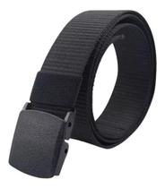 Cinto Masculino Preto de Nylon Grosso Com Fivela de Plástico