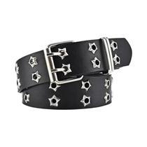 Cinto Masculino Retrô Quadrado Com Rebites Estilo Hip-Hop Rock Punk Y2K Fivela De Três Fileiras Para