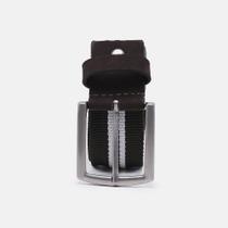 Cinto Masculino Social Estilo Clássico Gorgurão E Couro Elegante Moderno Macio Preto E Branco